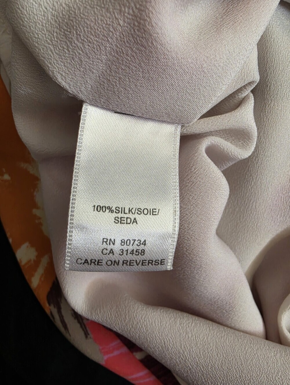 BCBG Sill Floral Ruffle Neck Sleeveless Dress in Pink & Orange - Picture 8 of 8